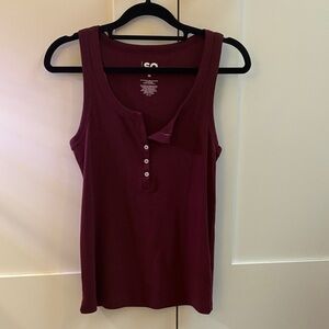 SO Women's Dark Red Tank Top